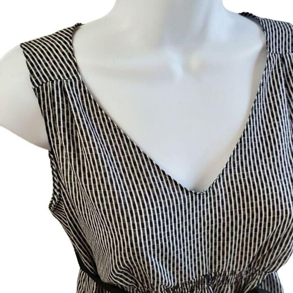 Ann Taylor LOFT XS 0 Petite Black Stripe Blouse - Picture 4 of 6